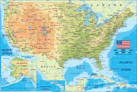 Das überqueren der genze zwischen den usa und kanada ist mit öffentlichen verkehrsmitteln and erstaunlich wenigen stellen möglich. Karte Von Usa Vereinigte Staaten Von Amerika Ubersichtskarte Regionen Der Welt Welt Atlas De