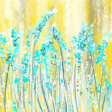Turquoise And Yellow Art Print By Lourry Legarde Yellow Art Print Yellow Artwork Yellow Painting