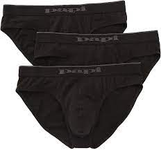 Papi Men's 3-Pack Cotton Stretch Brief, Black, Small at Amazon Men's  Clothing store