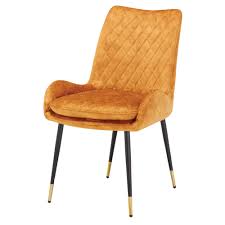 Mustard solid wood dinning chair dinning chairs for home chair restaurant furniture. Zara Yellow Velvet Dining Chair With Gold Caps