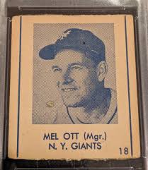 1948 R346 BLUE TINT Mel Ott (JUST GRADED) PSA 2.5 Good+ Hand Cut #18 New  York
