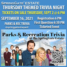 Parksandrec #stayhome and play trivia on youtube! Springgate Brewery Posts Facebook