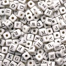 These white square beads feature black letters and are perfect for stringing onto cord, wire, string, nylon, and more for creating necklaces, bracelets, anklets . Colorations Jumbo Alphabet Beads 260 Pieces