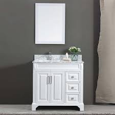 Get 5% in rewards with club o! Constantia 36 Inch Bathroom Vanity Wite Color White Carrara Marble Top