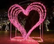 Street Large Decorative Lighting Lights Commercial Outdoor Tunnel the Heart  Shaped 3D Arch Led Motif Light