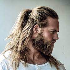 Illustrate some arts as undercuts to both the sides of the pigtail with a long beard. Vikings Hairstyles Google Search Hair Styles Long Hair Styles Men Man Ponytail