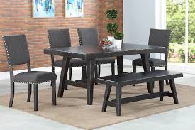 Each one of these designs is carefully crafted with high quality materials. F2481 1774 1776 6 Pc Ophelia Black Finish Wood Dining Table Set With Bench
