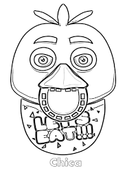 These free, printable easter coloring pages include all your favorite easter images like easter bunnies, eggs, chicks, lambs, flowers, and more. Chica Face 5 Nights At Freddy S Coloring Page Free Printable Coloring Pages For Kids