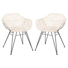 Safavieh Jadis Leather Dining Arm Chair Set Of 2 Leather Dining Arm Chairs Woven Dining Chairs Solid Wood Dining Chairs