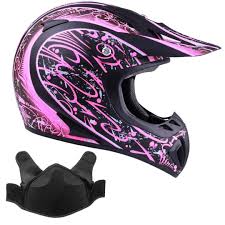 Typhoon Womens Snocross Snowmobile Helmet With Breath Box Matte Pink Small