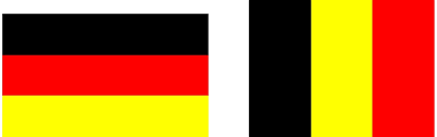 Black, yellow, and red.the colours were taken from the coat of arms of the duchy of brabant, and the vertical design may be based on the flag of france.when flown, the black band is nearest the pole (at. Flagge Belgien Deutschland