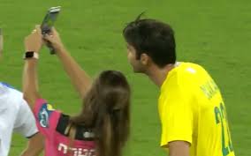 The only player i've seen who has taken every card, every wrong decision with a smile. Israeli Referee Books Brazilian Soccer Star To Snap Selfie The Times Of Israel