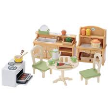 Calico critters want to get cooking! Bn Sylvanian Families Calico Critters Epoch Country House Dining Room Table Kitchen Play Set Babies Kids Toys Walkers On Carousell