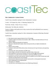 Post assistant administrator jobs on the worlds #1 job site. Berc On Twitter Hiring Coasttec Eldersburg Md Seeking Sales Administrative Assistant Position Full Time With Benefits See Job Description To Apply Email Resume To Asevel Coasttec Com Https T Co Cc9feson0b