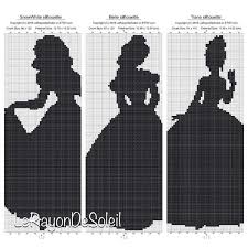 Black And White Silhouette Cross Stitch Patterns Cross Stitch Pattern Disney Princesses Silhouette Bigger Aprox 5 Inches Each Snow White Disney Cross Stitch Cross Stitch Silhouette Cross Stitch Embroidery