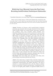 Kunci jawaban tematik kelas 5 tema 1 subtema 3 pembelajaran 2 halaman 145, halaman 146, halaman 147, halaman 150, halaman 151, halaman 152 pada kelas 5 sd/mi dengan alternatif jawaban lengkap beserta pembahasan didalamnya. Pdf Efektivitas Gaya Mencatat Linear Dan Non Linear Bersetting Saintifik Dalam Pembelajaran Matematika
