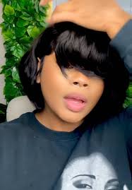 Ima break my neck with this bang 🤭 It's giving feather bob quickweave🥰  #quickweavetutorial #quickweavebob #bobhairstyle #quickweave #hairstyles  #blackgirlhairstyles #blackgirlmagic #blackgirlluxury ...