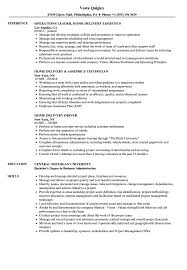 Home Delivery Resume Samples Velvet Jobs