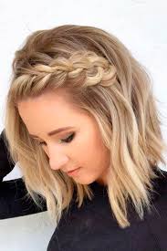 Braids aren't meant for long hair only; Picture Of Textural And Wavy Hair Plus A French Braid On One Side Is A Trendy And Bold Idea To Wear On Medium Hair