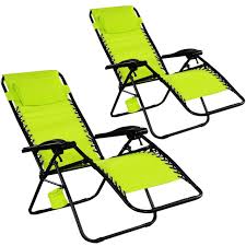 Set Of 2 Two Zero Gravity Chairs Lounge Patio Folding Recliner Outdoor Green W Cup Holder Zero Gravity Chair Outdoor Zero Gravity Chair Folding Lounge Chair
