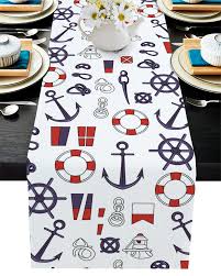 Hancock lumber nautical and beach themed kitchens are popular with coastal homes, but the look can be achieved no matter where you live. Nautical Theme Pattern Table Runner Kitchen Decor Tablecloth Placemat Hotel Home Wedding Decor Table Runners Table Runners Aliexpress