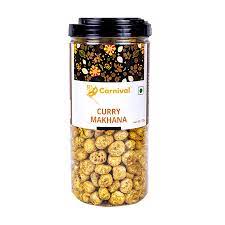 Carnival Makhana | Roasted Not-Fried Makhana | Healthy Snack Low Calorie  Gluten Free and Vegan | Plant Protein | Desi Fox Nuts | (Curry Makhana,  55g) -