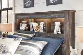 Flawlessly showcasing intertwined industrial and rustic charm, the drystan queen panel bedroom set takes a refined look on bedroom style. Drystan Twin Bookcase Headboard By Signature Design By Ashley B317544211 Godwin S Furniture Mattress
