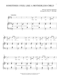Sometimes I Feel Like A Motherless Child by Harry T. Burleigh - Soprano  Voice - Digital Sheet Music | Sheet Music Plus