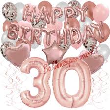 Einfache anleitungen für servietten falten findest du hier schritt für schritt erklärt. Happy Birthday Dream Rose Gold Geburtstagsdeko Set Mit Luftballons Zum 30 Geburtstag 42 Teilig