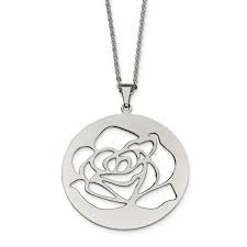 I stood the logo away from the background by creating spacers out of 7/16″ threaded rod. Chisel Stainless Steel Polished Rose Cut Out Pendant 22 Inch Necklace