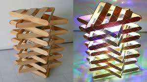 Diy Room Decor How To Make A Popsicle Stick Lamp Easy Crafts Ideas At Home How To Make A Popsic Diy Popsicle Stick Crafts Craft Stick Crafts Popsicle Crafts