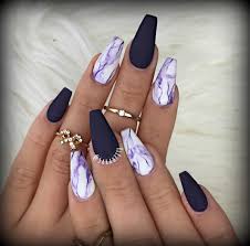 Acrylic Black And White Marble Nails Matte Purple Nails Marblenails Mattenails Matte Purple Nails Nail Designs Gorgeous Nails