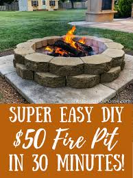 Create the first tier of the fire pit by forming a circle, alternating the large and mini bricks to create a pattern. Super Easy 50 Diy Fire Pit In 30 Minutes The Stonybrook House