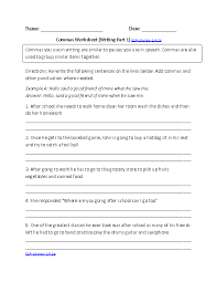 Commas Worksheet 1 Ela Literacy L 6 2a Language Worksheet Punctuation Worksheets Common Core Language Common Core Reading