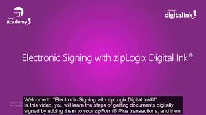 E Signing With Ziplogix Digital Ink Youtube