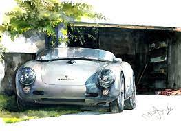 porsche 550 spyder 村瀬 誠 ギャラリー autocar japan クラシックスポーツカー 車の絵 車 イラスト