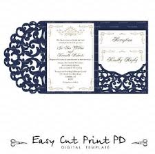 Photo Easycutprintpd Tri Fold Wedding Invitations Pocket Wedding Invitations Cricut Wedding Invitations