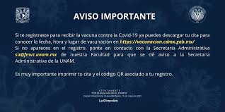 Registro para la vacuna covid de los de 40 a 49 años ya empezó. Facultad De Medicina Veterinaria Y Zootecnia Unam Startseite Facebook