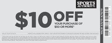 10 Off 50 At Sports Authority Sports Authority Printable Coupons Coupons