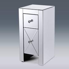 Shimmering tiled mirrors cover nearly every surface and are bordered with a matte silvertone, giving this desk its appealing lines. Lazymoon Small Mirrored End Table 2 Drawer Nightstand Bedside Table Storage Accent Cabinet Silver Buy Online In Andorra At Andorra Desertcart Com Productid 76091377
