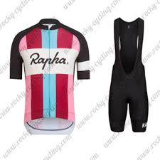 2017 Team Rapha Womens Ladies Racing Outfit Cycle Jersey And Padded Bib Shorts Black Pink Blue
