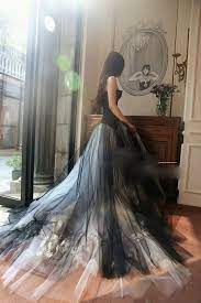 New Custom White Ivory And Black Wedding Dress Bridal Gown Tulle Plus Size2 30 Halloween Wedding Dresses Bridal Gown Tulle Black Wedding Dresses
