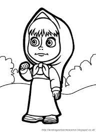 Daftar mewarnai gambar kartun masha sekolah dasar. Gambar Mewarnai Masha And The Bear Untuk Anak Paud Dan Tk Buku Mewarnai Kartun Sketsa