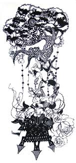 イラストコミュニケーションサービス pixiv 切り絵 影絵 イラスト イラスト