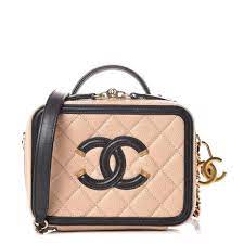 This authentic chanel vintage black leather vanity case is in truly mint condition. Fashionphile Comchanel Caviar Quilted Small Cc Filigree Vanity Chanel Vanity Case Chanel Vanity Case Bag Chanel Handbags