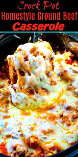 Crock Pot Homestyle Ground Beef Casserole Spicy Southern Kitchen Recipe Ground Beef Casserole Crockpot Recipes Slow Cooker Crockpot Recipes