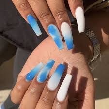 | acrylics blue nail tips. Follow Tvbzzz For More Pins Boards Wedding Acrylic Nails Best Acrylic Nails Acrylic Nails