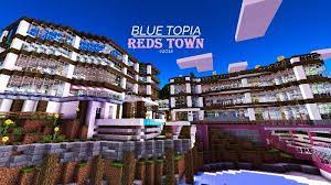 Blue Topia Creation Map Maps For Minecraft Pe Mcpe Box City Maps Map Minecraft Minecraft Pe