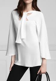 The Unusual Tie Front Of This Anne Fontaine Blouse Sifon Bluzlar Bluz Bluz Modelleri