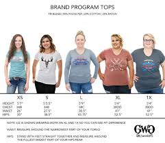 Size Chart Brand Tees Girls With Guns